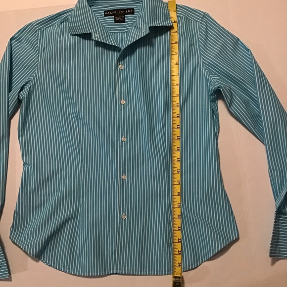 Ralph Lauren Black Label Women’s Button Up Shirt Striped Blue/White - Picture 4 of 10
